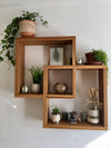 Wall hanging wooden shelf