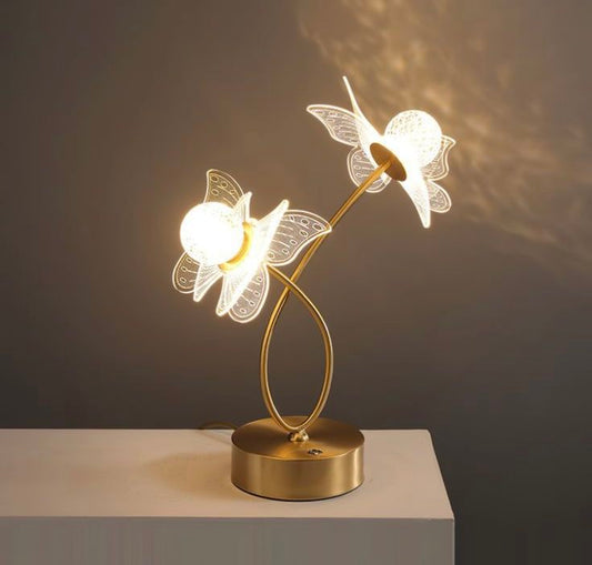 Decorative table lamp with butterfly designs